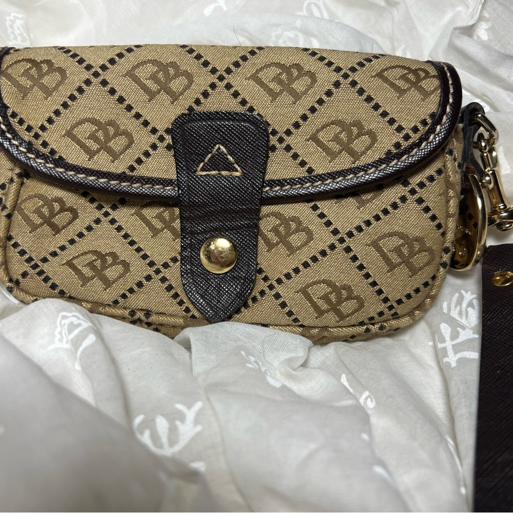 Vintage Dooney & Bourke Wristlet with Silver Blue Duck 🦆 Charm
